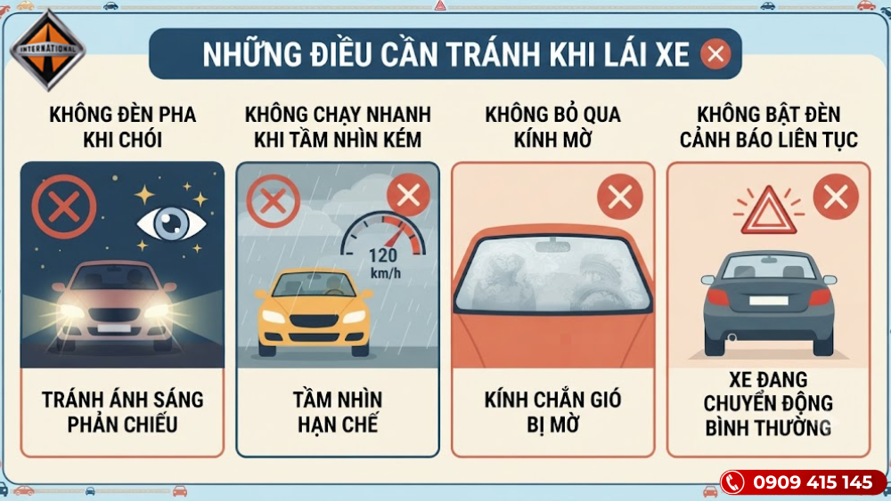 Những điều cần tránh khi lái xe